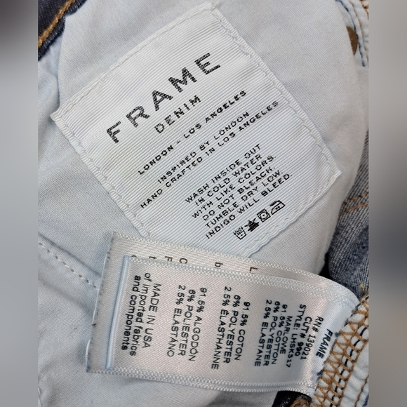 Frame Le High Skinny Distressed Destroyed Raw Hem Jeans Size 24 - Picture 9 of 16